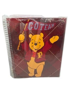 Disney Winnie the Pooh Spiral Notebook - 'Go Team' Cheer Design Vintage Style